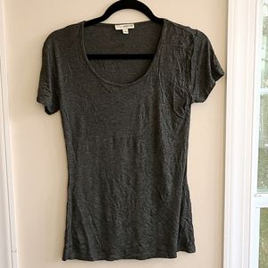 Scoop Neck Charcoal Gray Stretch T-shirt